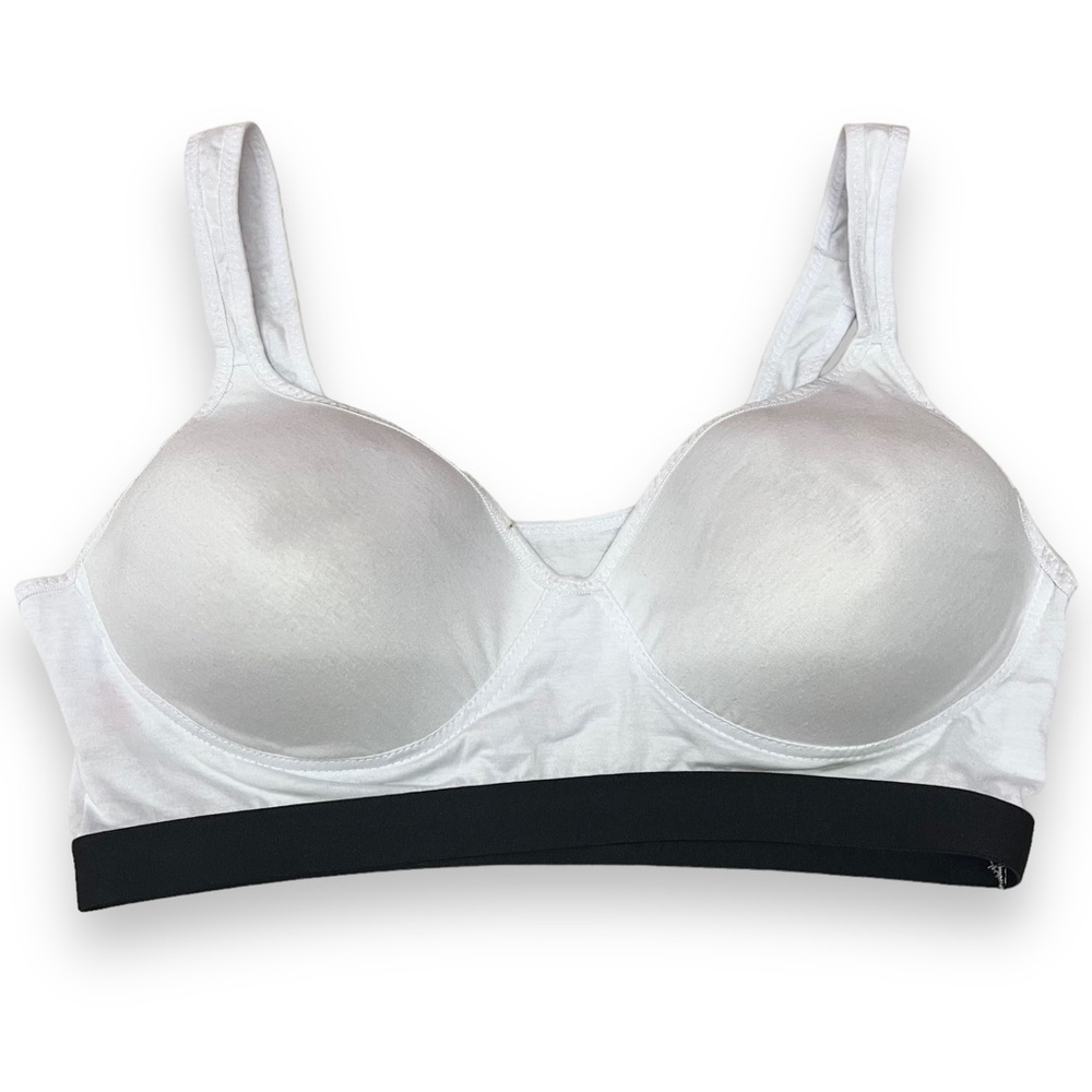 NEW White Wire Free Padded Comfort Fit Medium Support Sports Bra Plus Size 1X